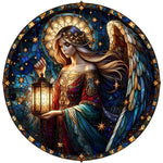 Stained Glass Angel Lantern Spare Tire Cover- Jeep, Bronco, RV, Camper & More