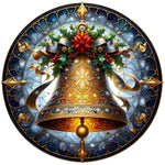 Stained Glass Christmas Bell Spare Tire Cover - Jeep, Bronco, RV, Camper & More