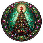 Stained Glass Christmas Tree Spare Tire Cover - Jeep, Bronco, RV, Camper & More