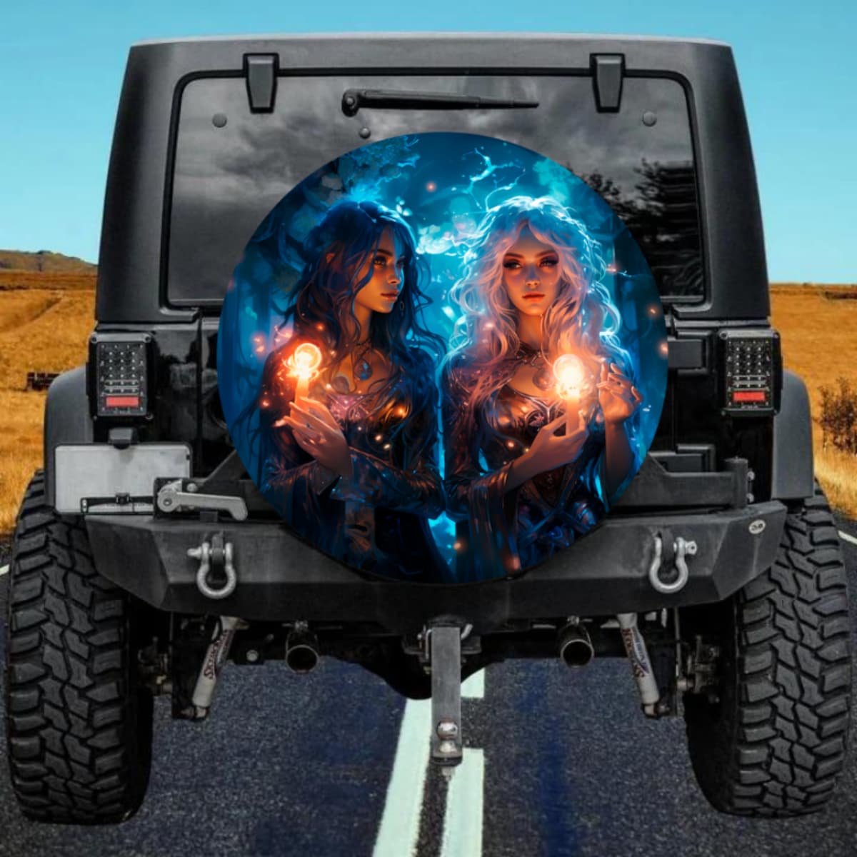 Mystic Enchantress Glowing Nebula Spare Tire Cover