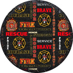 Firefighter Motto & Emblem Pattern Spare Tire Cover