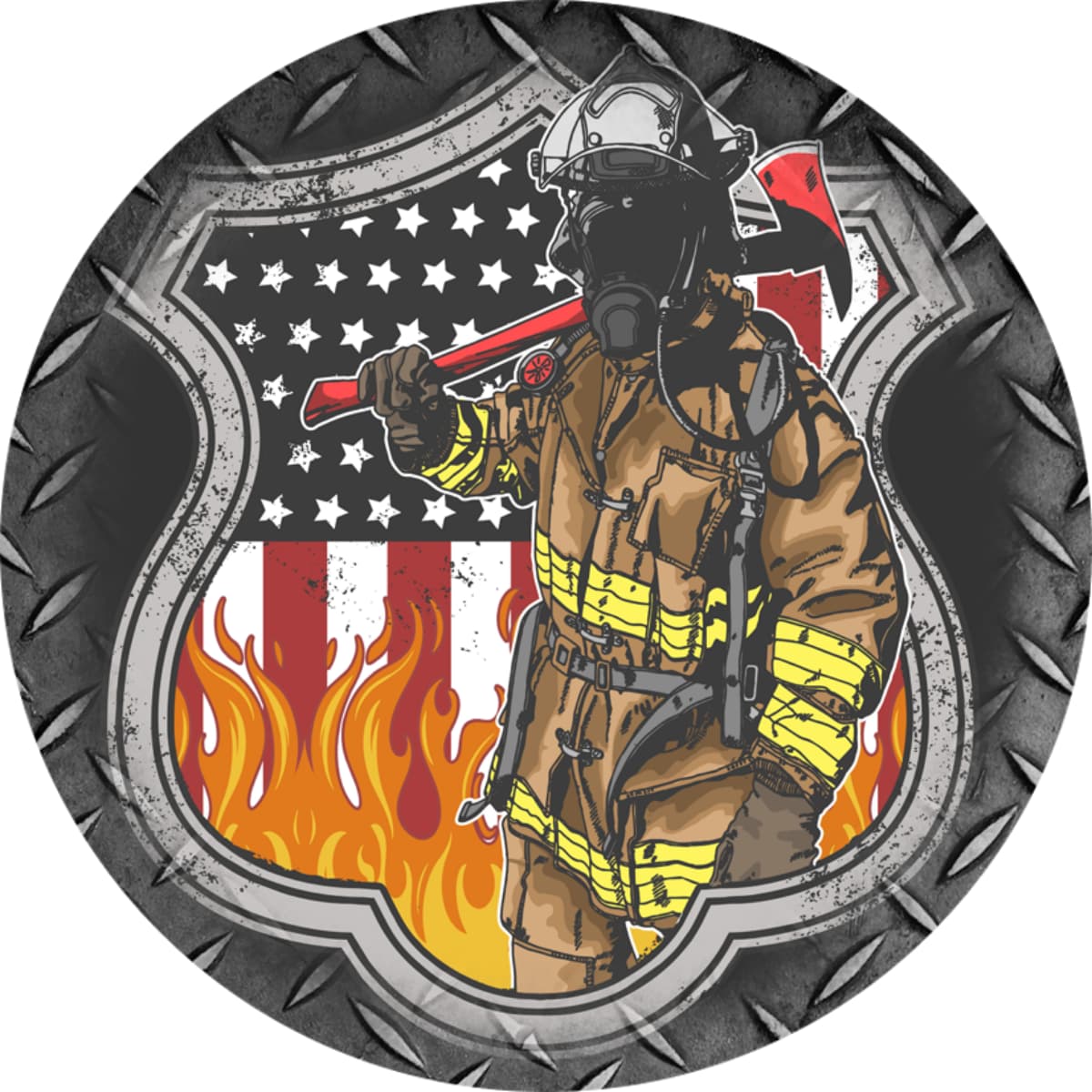 The Star-Spangled Sentinel Badge Spare Tire Cover