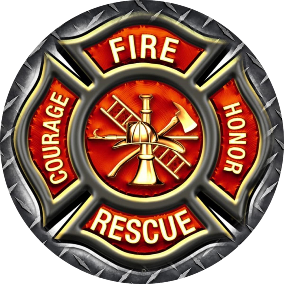 Firefighter Maltese Cross Courage Honor Spare Tire Cover