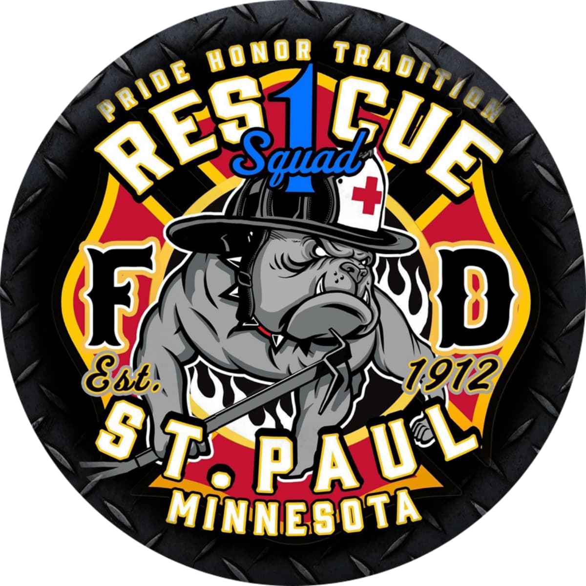 St. Paul Minnesota Fire Dept. Bulldog Spare Tire Cover