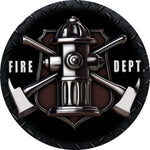 3D Fire Hydrant & Crossed Axes Shield Spare Tire Cover