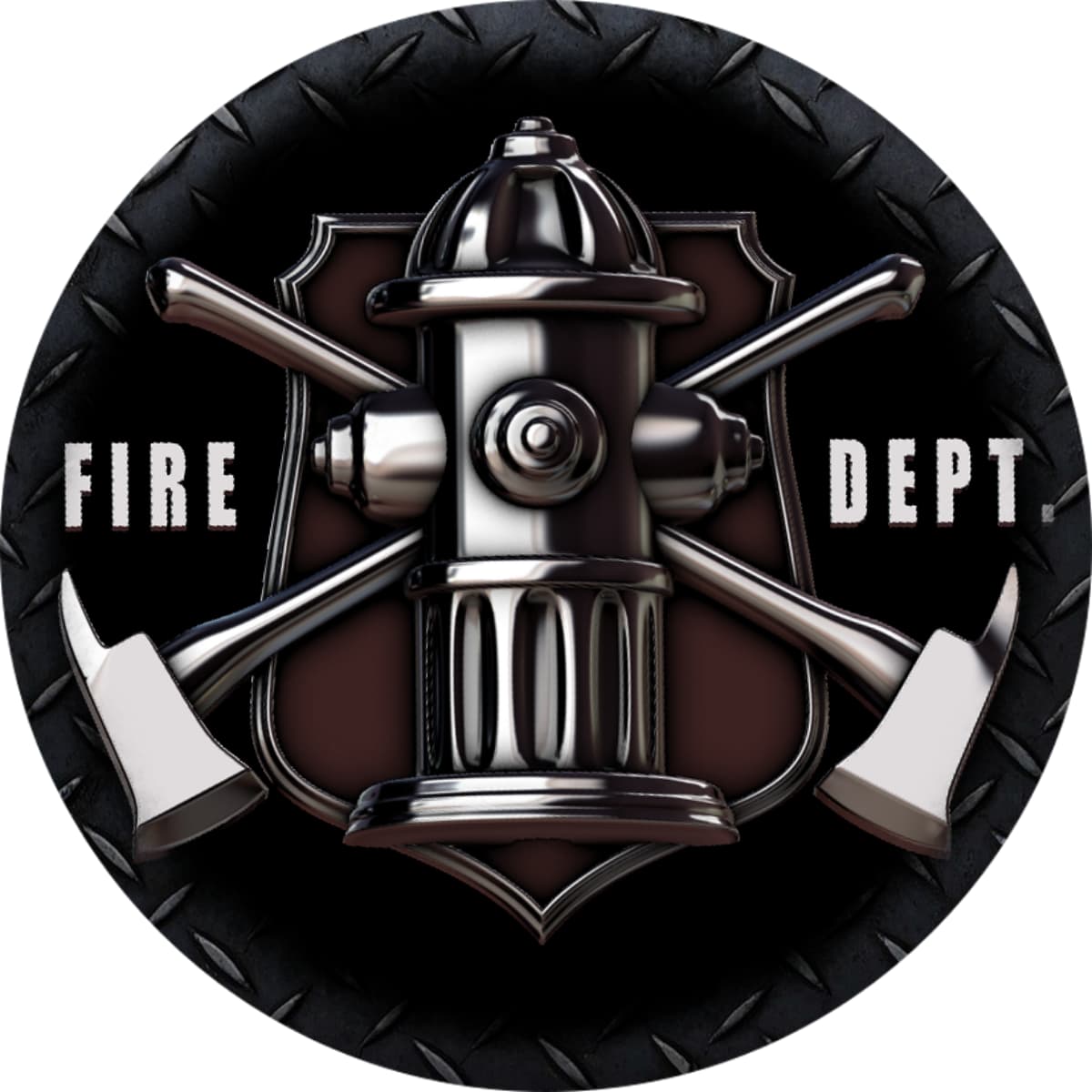 3D Fire Hydrant & Crossed Axes Shield Spare Tire Cover