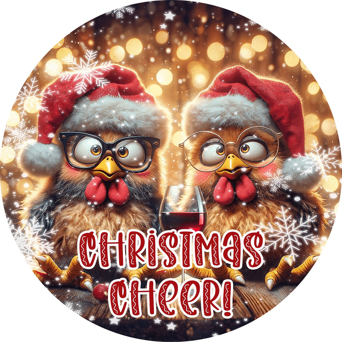 Holiday Country Farmhouse Amber Light Glasses Chicks Spare Tire Cover - Jeep, Bronco, RV, Camper & More