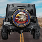 USA 250th Anniversary Spare Tire Cover - 1776-2026 Bald Eagle Art