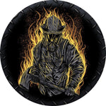 Golden Flame Firefighter Spare Tire Cover