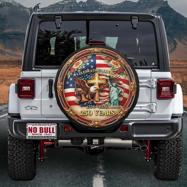 Faith & Freedom 250th | God Bless America Spare Tire Cover