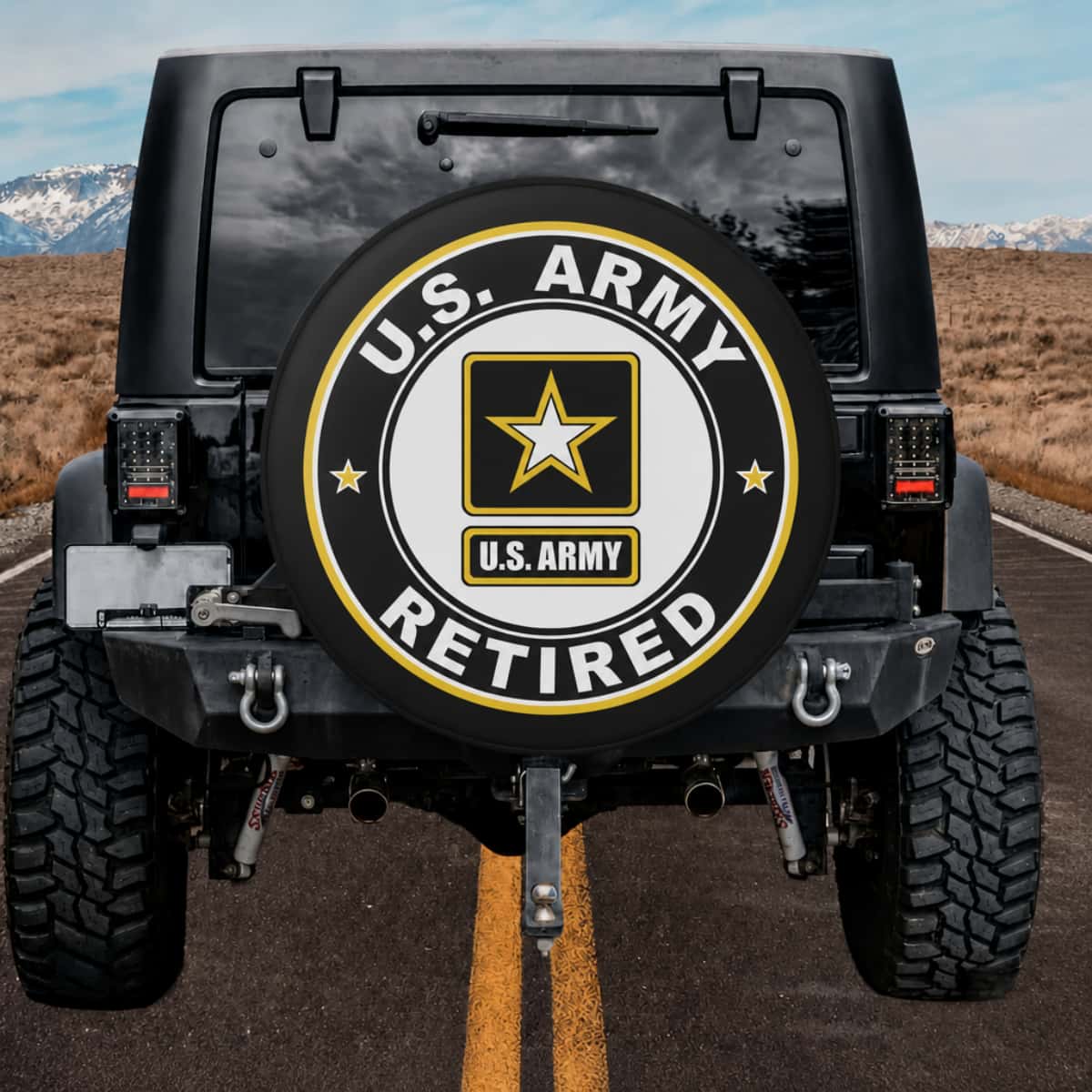 U.S. Army Veteran Retired Star Logo Military Spare Tire Cover
