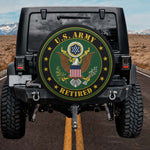 United States Army Retired Eagle Emblem Green Military Spare Tire Cover