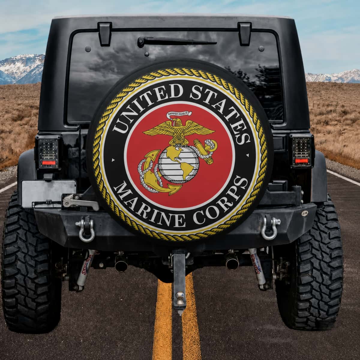 USMC Eagle Globe and Anchor Emblem Military Spare Tire Cover