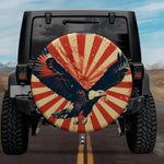Vintage Patriotic American Flag Soaring Eagle Spare Tire Cover