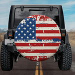 3D Distressed Thin Blue Line American Flag Spare Tire Cover