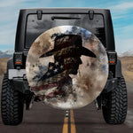 Distressed Texas Flag Western Cowboy Hat Splatter Oil SUV Tire Cover