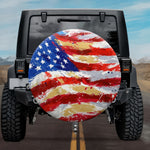 Abstract Oil Painting American Flag Spare Tire Cover