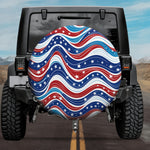 3D Fluid Wave American Flag Spare Tire Cover