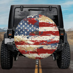 Tactical Grunge US Flag Splatter Pattern Spare Tire Cover