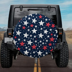 Retro Americana Red White and Blue Patriotic Star SUV Tire Cover