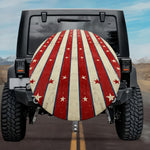 Vintage Radial Striped American Flag Spare Tire Cover