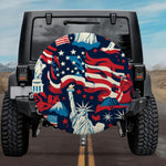 Comprehensive USA Patriotic Collage Design SUV Tire Cover
