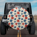 The Rhythmic Stars: 3D Distressed Geometric Patriotic Tire Cover