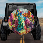 Cyberpunk Style Liberty Voxel Design SUV Tire Cover