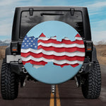 3D Folded Paper Art American Flag Spare Tire Cover