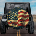 Rustic Americana Wavy Flag Pattern SUV Tire Cover