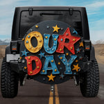 "OUR DAY" Patriotic 3D Lettering Spare Tire Cover
