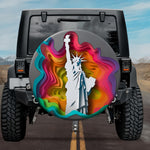 3D Paper-Cut Rainbow Statue of Liberty Spare Tire Cover