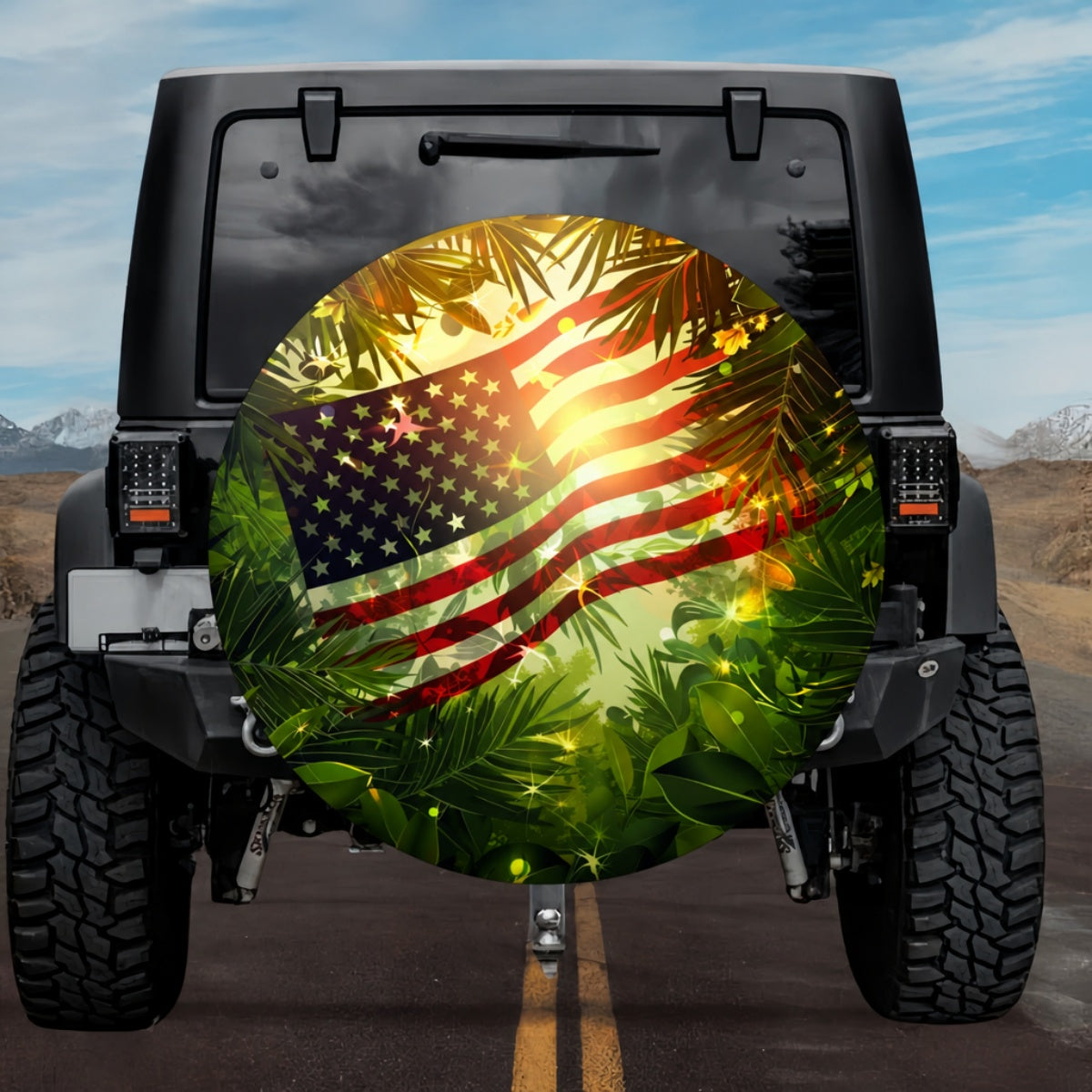 Radiant Americana Tropical Design SUV Tire Cover