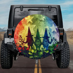 Rainbow Patriotic Gnome Warriors Spare Tire Cover for Jeep