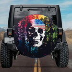 Patriotic Skull & Forest Silhouette Spare Tire Cover