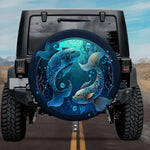 Pisces Guardians: Art Nouveau Celestial Zodiac Spare Tire Cover
