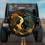 Gemini Twins: Art Nouveau Celestial Zodiac Spare Tire Cover