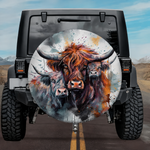Highland Clan: Creative Watercolor Spare Tire Cover