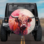 Highland Pride: Asymmetric Watercolor Spare Tire Cover