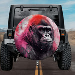 Fiery Red Watercolor Gorilla Spare Tire Cover
