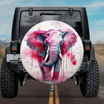 Pink Watercolor Elephant Spare Tire Cover