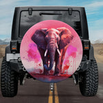 Magenta Watercolor Elephant Spare Tire Cover