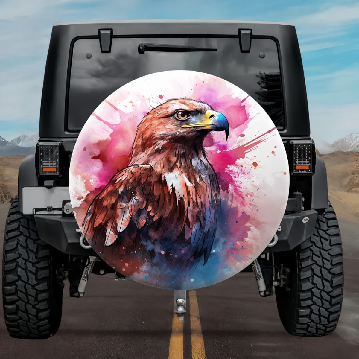 American Eagle Watercolor Spare Tire Cover