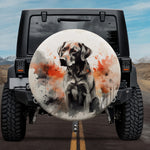 Burnt Orange Watercolor Labrador Spare Tire Cover