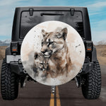 Pack Protection Watercolor Mountain Lion Tire Cover