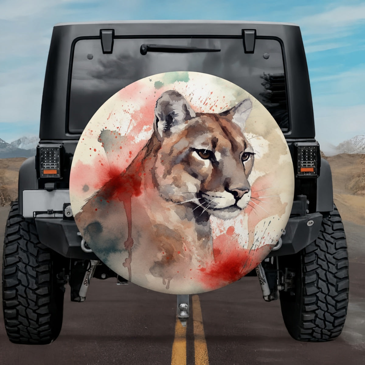 Lone Guardian Storm Blue Cougar Spare Tire Cover