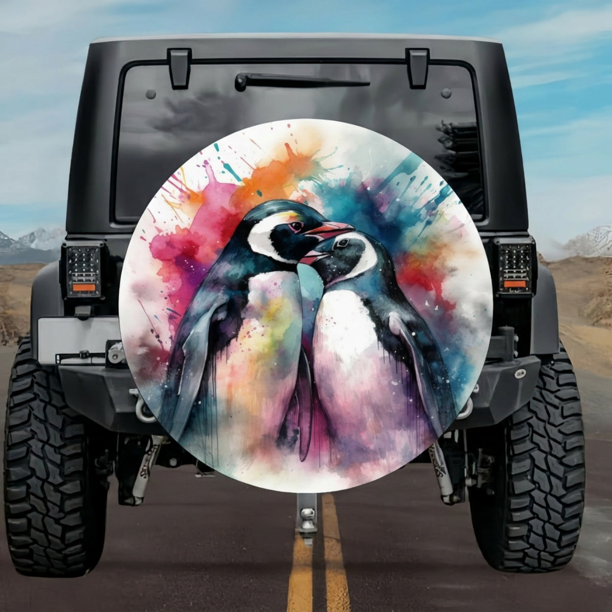 Loyal Companions Full-Bleed Majestic Penguin Wheel Cover