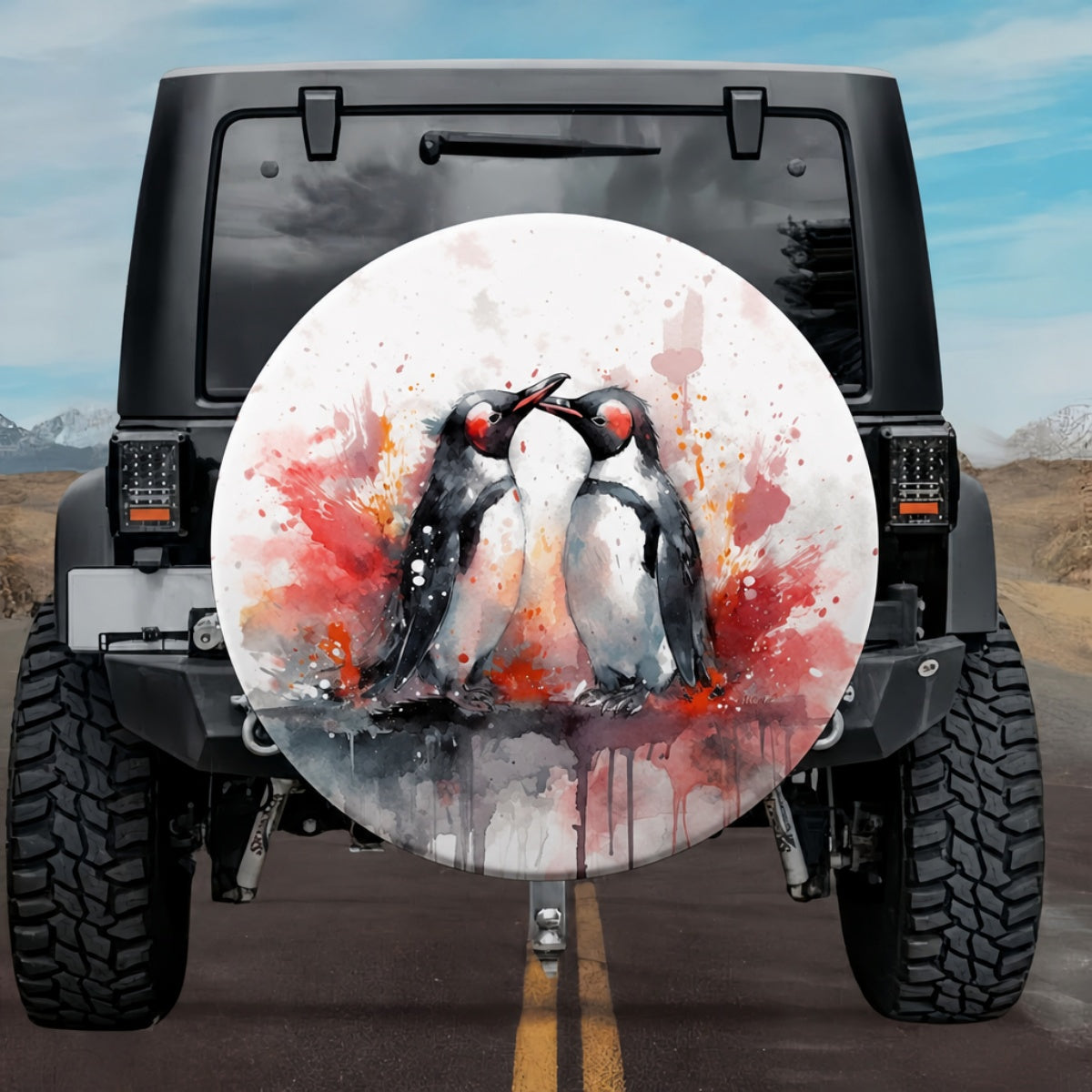 Soulmates of The Polar Horizon Penguin Tire Cover