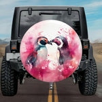 Soulmates of The Pink Polar Sky Penguin Tire Cover