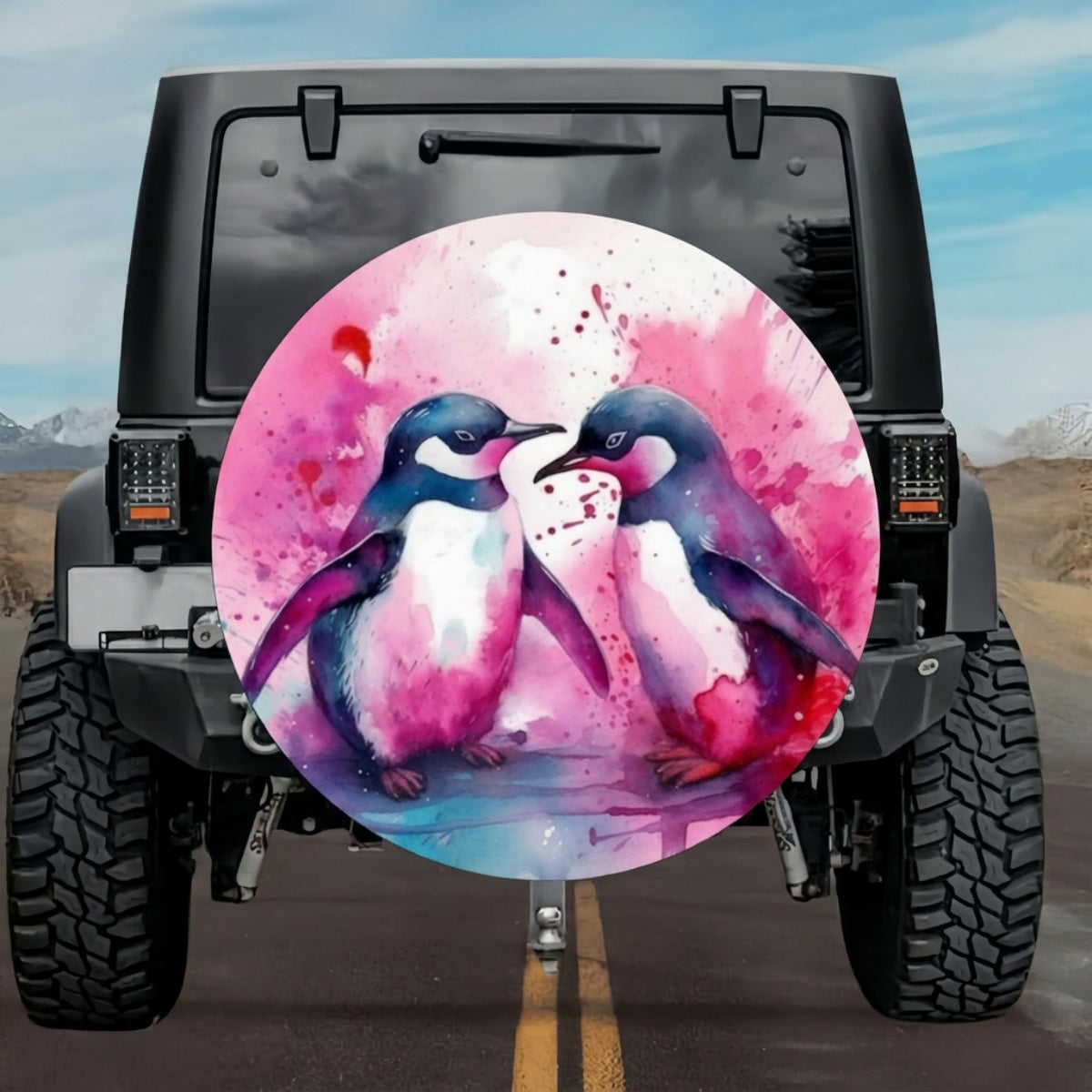 Eternal Love Galactic Neon Majestic Penguin Wheel Cover